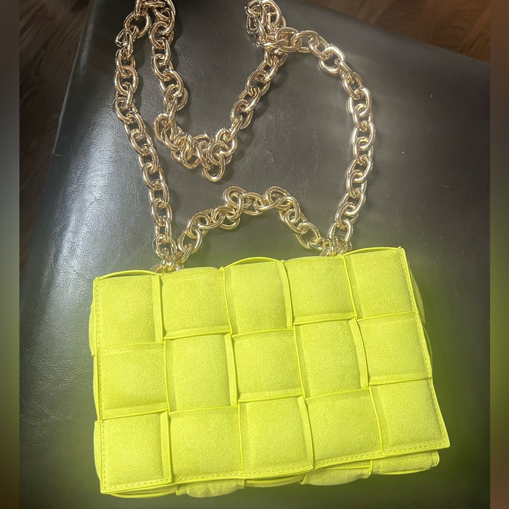 Lime Green Chain Strap Women Bag